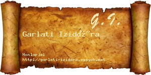 Garlati Izidóra névjegykártya